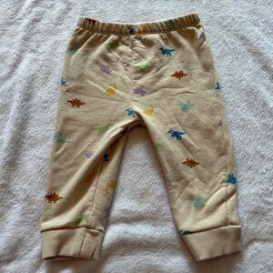 Cream Dinosaur Print Baby Pants